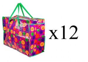 JBLND01 PURPLE FLORAL LARGE LAUNDRY BAG SET OF 12