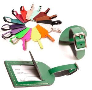 LEATHER LUGGAGE TAG GREEN (MATT)