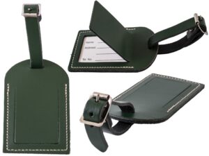 LEATHER LUGGAGE TAG D.GREEN