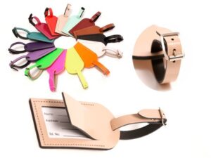 LEATHER LUGGAGE TAG BEIGE