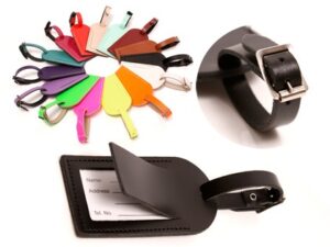 LEATHER LUGGAGE TAG BLACK (MATT)
