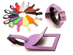 LEATHER LUGGAGE TAG LILAC