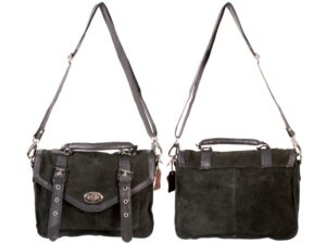 TAN/BLACK TWIST LOCK SHOULDER BAG