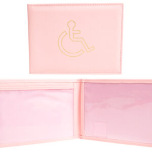 1498 GRAINED PU DISABLED BADGE HOLDER BABY PINK