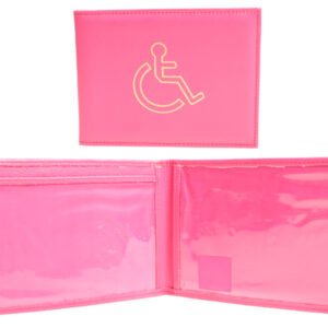 1498 GRAINED PU DISABLED BADGE HOLDER HOT PINK