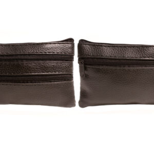 1506 BLACK GRAINED PU PURSE WITH 4 ZIPS & KEYRING