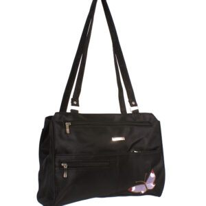 2112 BUTTERFLY MULTI ZIP MICRO FIBRE BAG EMBROIDERED