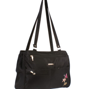 2112 SMALL FLOWER MULTI ZIP MICRO FIBRE BAG EMBROIDERED