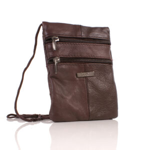 3700 BROWN COW HIDE NECK PURSE