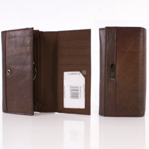 3713 BLACK COW HIDE CONCERTINA PURSE