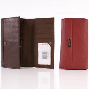 3713 RED COW HIDE CONCERTINA PURSE