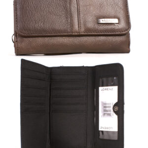 3719 BROWN RFID - 17CM DOUBLE SIDED COW HIDE PURSE