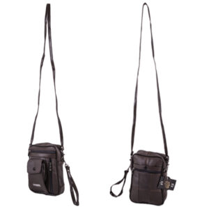 3728 BROWN COW HIDE GENTS WRIST PURSE