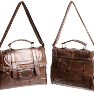 3733 COW HIDE SHOULDER BAG DARK BROWN