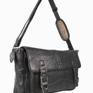 3753 BLACK C.Hide Flapover Business/Student Bag