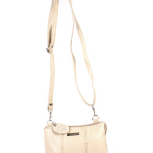 3762 CREAM COW HIDE ZIP BAG