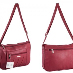 5862 PU TWIN TOP ZIP BAG WITH BK & FRONT ZIP RED