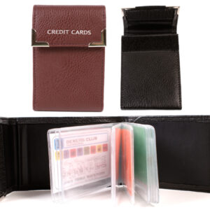 7311 BURGUNDY GRAINED PU 20 LEAF C.CARD CASE WITH FLAP